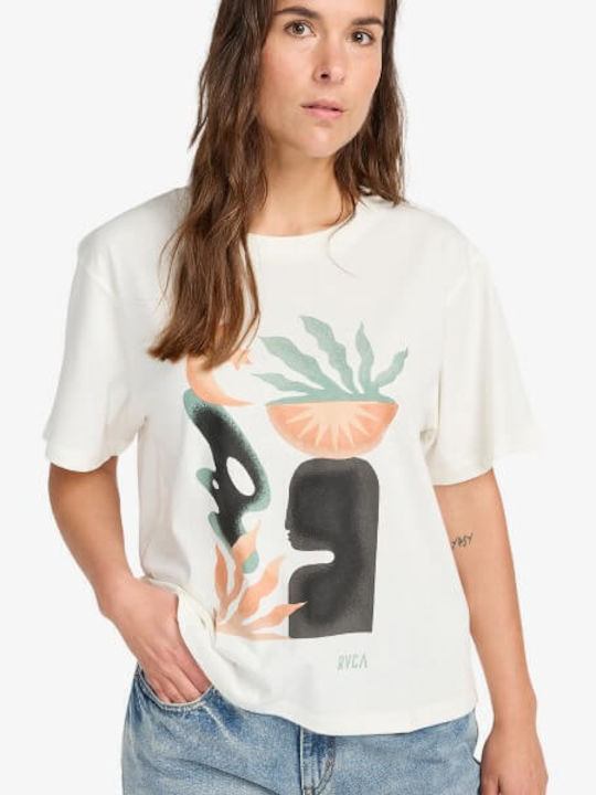 Damen T-Shirt Antique White