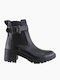 Leder Stiefeletten Damen Schwarz