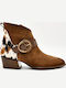 Leder Stiefeletten Damen Braun