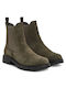 Leather Women's Ankle Boots Khaki