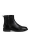 Leder Stiefeletten Damen Schwarz
