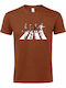 Unisex T-shirt Snoopy in Abbey Road Beatles ft Snoopy Terracotta