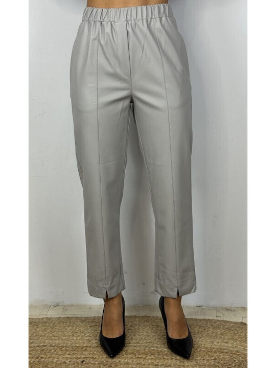 Moutaki Γυναικείο Υφασμάτινο Παντελόνι Light Grey
