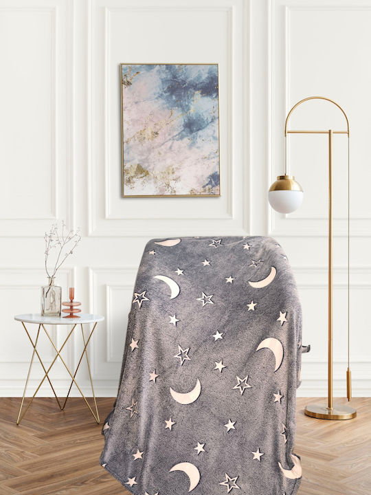 Decke Vlies Leuchtend Gray 200x150cm