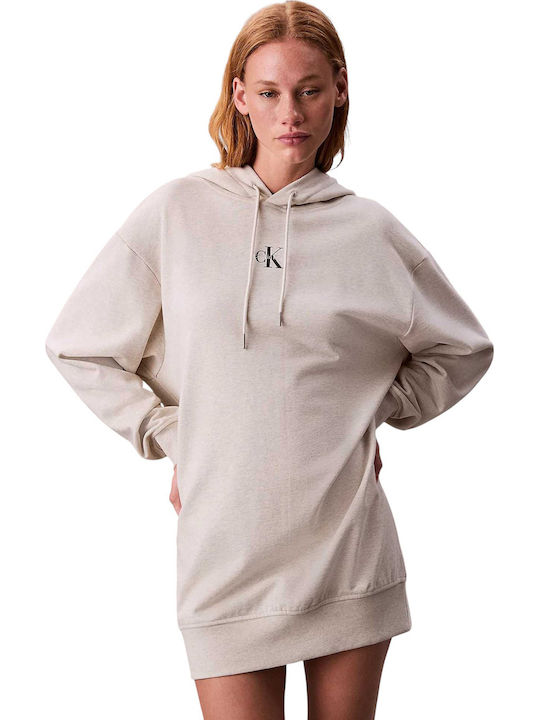 Mini Knitted Dress with Hood Grey