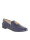 Leather Women's Moccasins in Blue Color