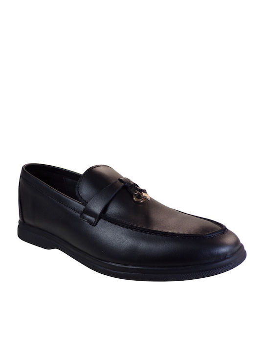 Leather Women's Moccasins in Black Color