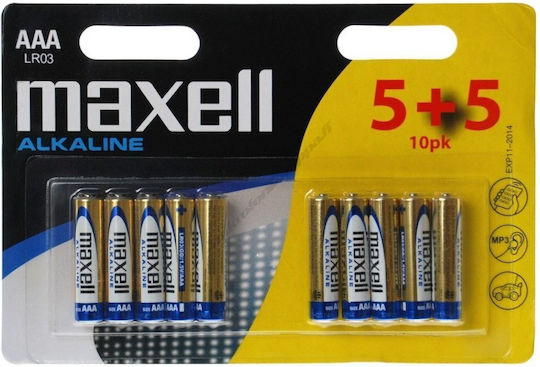 Alkaline-Batterien AAA LR03 5 + 5 Stück – Maxell