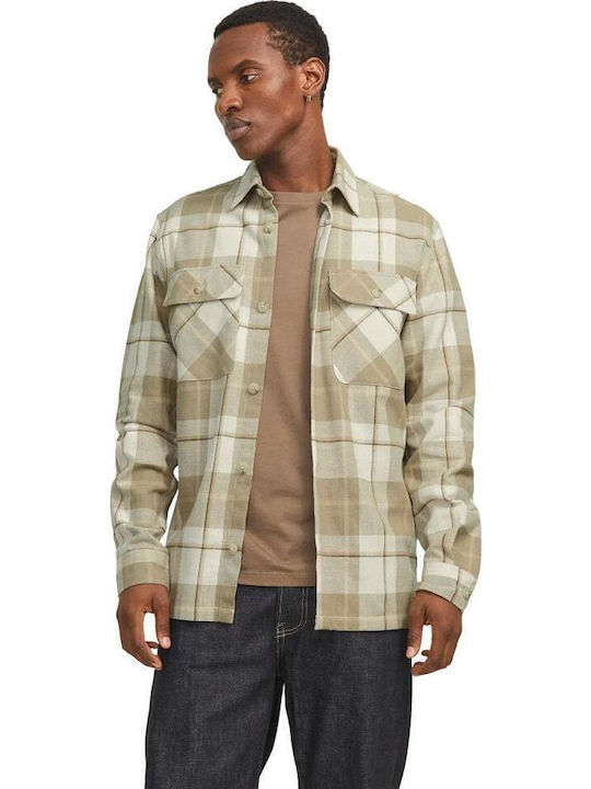 Jack Jones Overshirt Langärmlig Leinen Hemd Beige 12274956