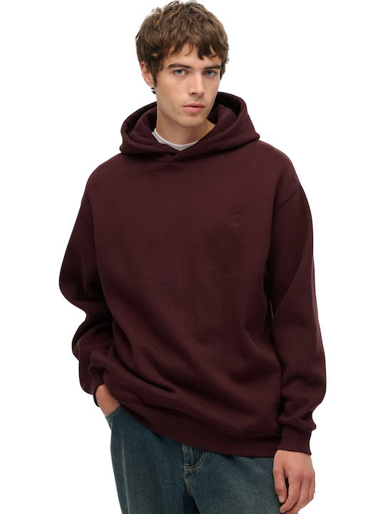Superdry Sweatshirt with Hood Rich Deep Burgundy