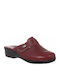 Fild Leather Winter Women's Slippers Burgundy