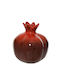 Beauty Home Tabletop New Year's Lucky Charm Red Ceramic Pomegranate 10.5x12cm