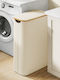 Songmics Fabric Laundry Basket with Lid 42x22.5x70.5cm White
