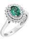 Damen Ring mit Diamant aus Weißgold 18K