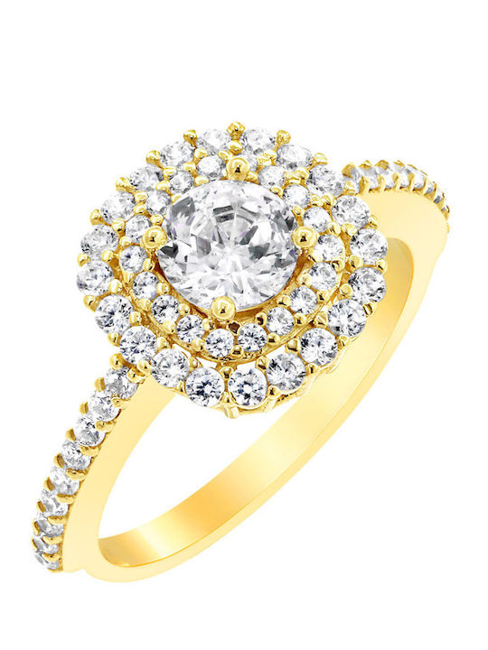 Дамски Пръстен с Циркони от Злато 14K
