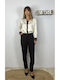 Women's Polka Dot Long Sleeve Shirt Ecru