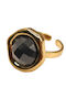 Damen Ring mit Steinen aus Stahl Vergoldet