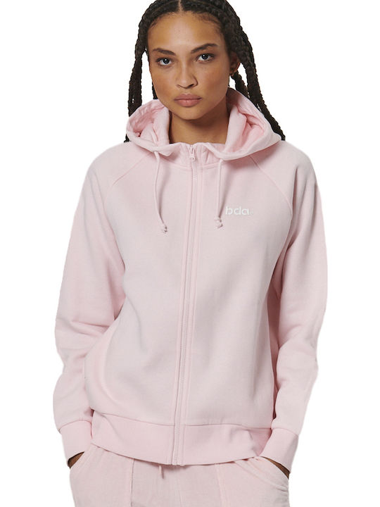 Body Action Women's Sweatshirt Jacket Hooded Pink
