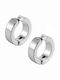 Theodora's Jewellery Men's Earrings Hoop Clip Steel Black Jt-E95223-Silver