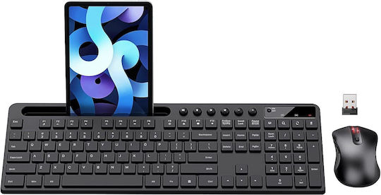 Marvo KC411W Wireless Keyboard & Mouse Set English US Gray