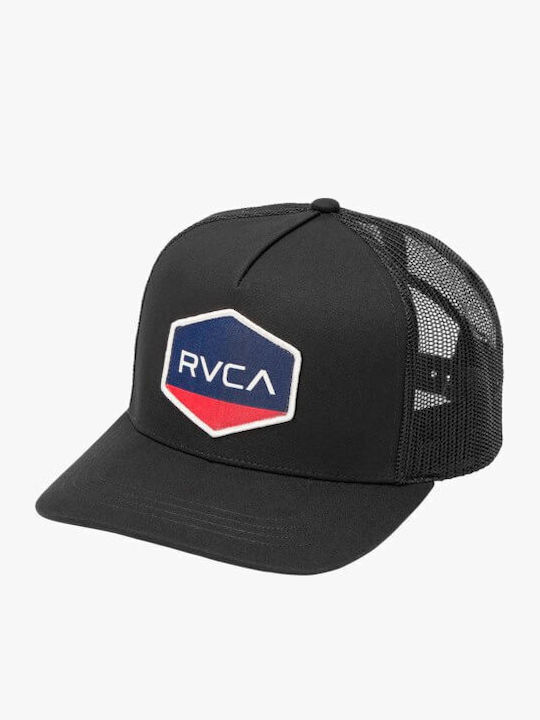 Rvca Commonwealth Curved Trucker Hat Jockey Black 23d553521-blk