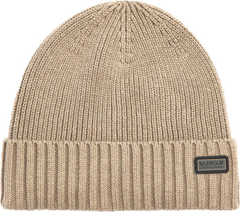 Beanie Männer Beanie mit Rippstrick in Braun Farbe