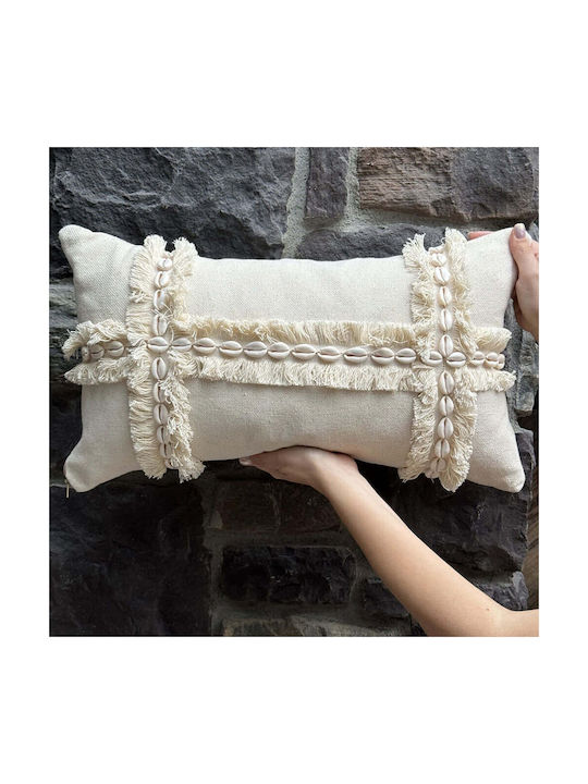 Aberto Design Decorative Pillow Case Den from 100% Cotton Beige 30x50cm.