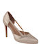 Leather Silver Heels with Strap