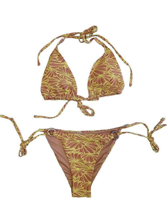 Modern Ocean Bikini Set Top & Brazil Bottom Brown