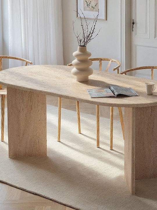 Sablin Tisch Speisesaal Holz Travertine 180x89.5x75cm