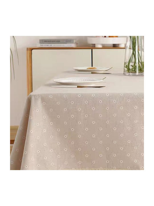 To megalo pazari Tablecloth Linen with Embroidery Linen 140x180cm