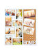 White Photo Frame Notice Board 8 Slots 48x54cm