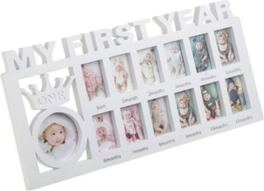 Рамка За Снимки Бяла "my First Year" 13 Места 40x20см Рамка За Снимки Бяла "my First Year" 13 Места 40x20см