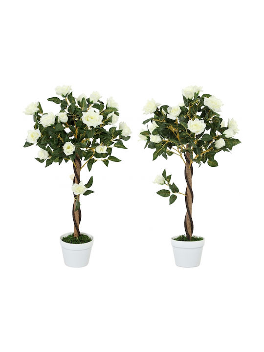 Outsunny Copac Artificial Plantă Artificială Ghiveci din Ciment Plantă Artificială