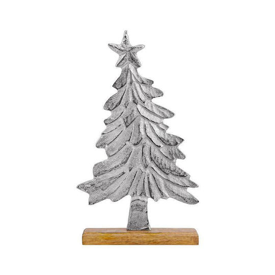 Christmas Decorative Wood Tree 31cm Silver