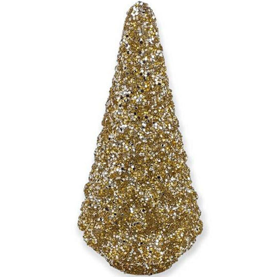 Christmas Decorative Glass Tree 30cm Adorned Gold