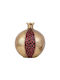 Метално Декоративно Fylliana Pomegranate Златисто-Червен Цвят 12x13см