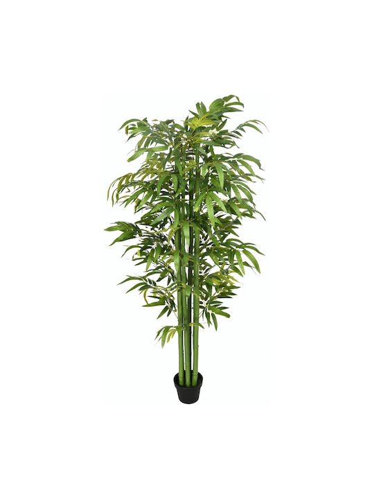 Homcom Artificial Bamboo Realistic Appearance Pot Indoor Space 180 Cm Green Black
