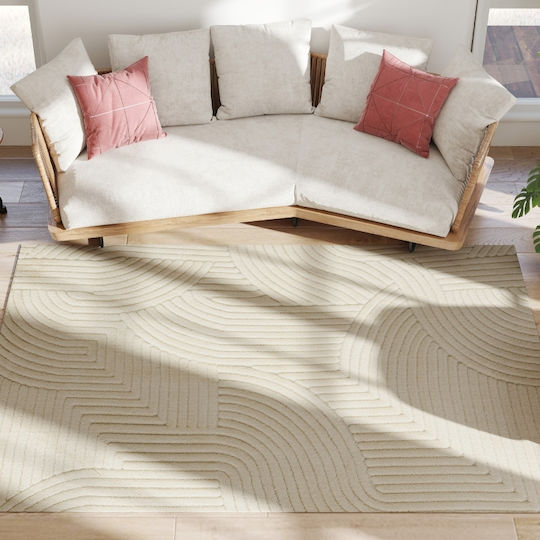 HomCom 160x230cm Αντιολισθητικό Κρεμ Λευκό