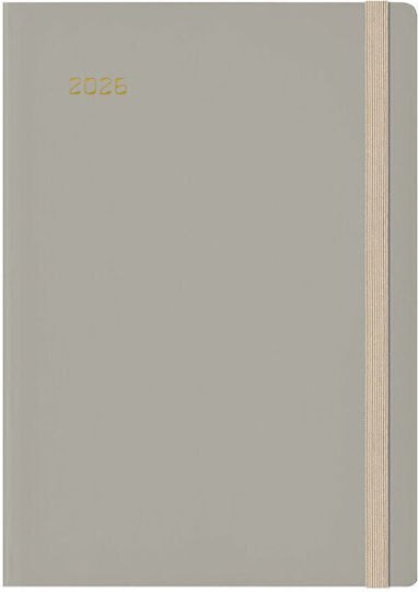 Ημερολόγιο Ημερήσιο 2026 Θεοφύλακτος 14.5x20.5cm Ponza Flat Elastic Μπεζ 68909ε90