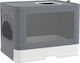 Pawhut Cat Toilet Cover 2 Exits 48.5 X 38 X 36.5 Cm Gray + White