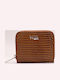 Small Leather Women's Wallet Cards Tabac Brown