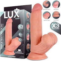 Lux Triple Ρεαλιστικό Dildo με Όρχεις Flesh