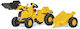 Kids Foot-to-Floor Ride On Tractor with Trailer & Pedal CAT Beige