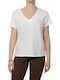 D1 Stud Studios Slub Emb Vee Women's T-shirt White