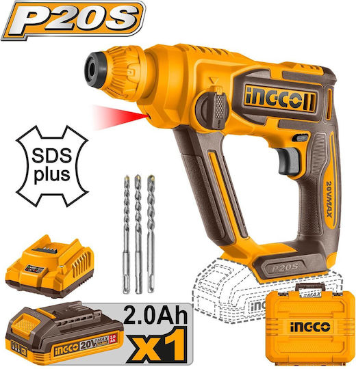 Ingco Impact Demolition Hammer Battery 20V with Chuck SDS Plus CRHLI201681E