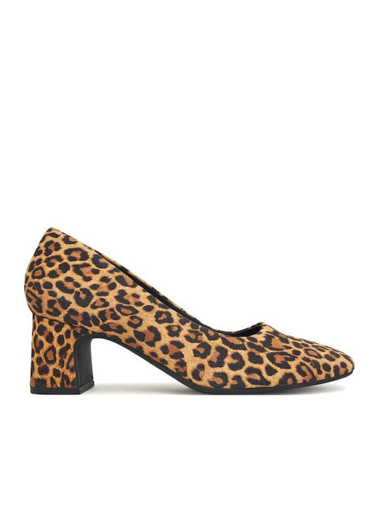 Court Suede Γόβες Animal Print Καφέ