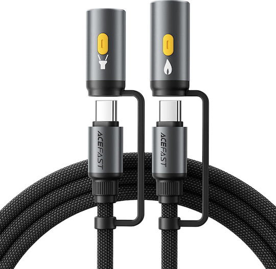 Acefast LED USB to Type-C Cable 3A Μαύρο 1.2m