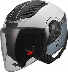 LS2 Airflow Ii Cover Matt Grey/Blue Motorcycle Helmet Jet ECE 22.06 1200gr