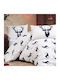 Eponj Home Set Huse Pentru Pilote Christmas With Reindeer 160x220cm Simplă Cu Față De Pernă Și 1 Cearșaf Albastru/Alb
